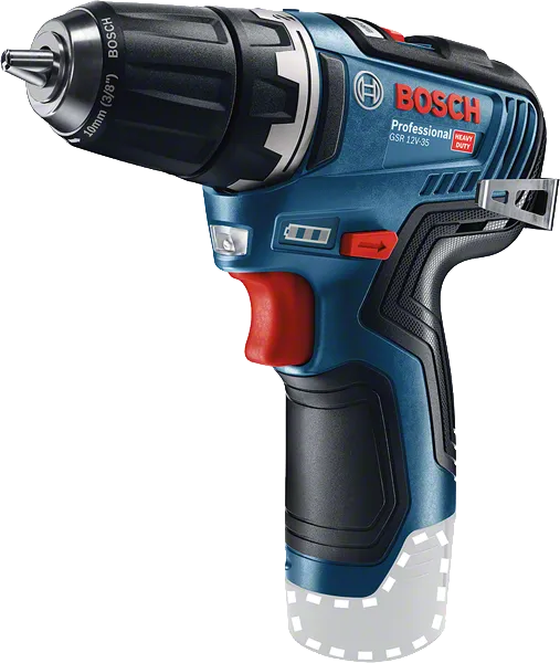 Bosch akku-boremaskine GSR 12V-35 med ergonomisk greb.